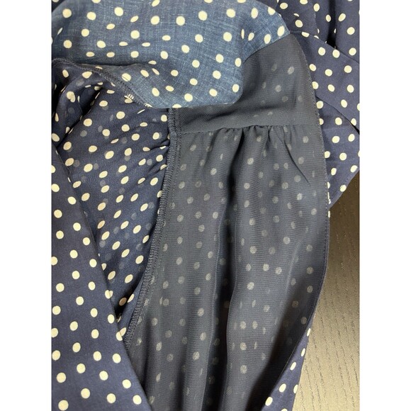 Rixo Maxi Florida Dress Bohemia Dots Navy Blue White Polka Dots 14 Short Sleeve - Picture 9 of 11